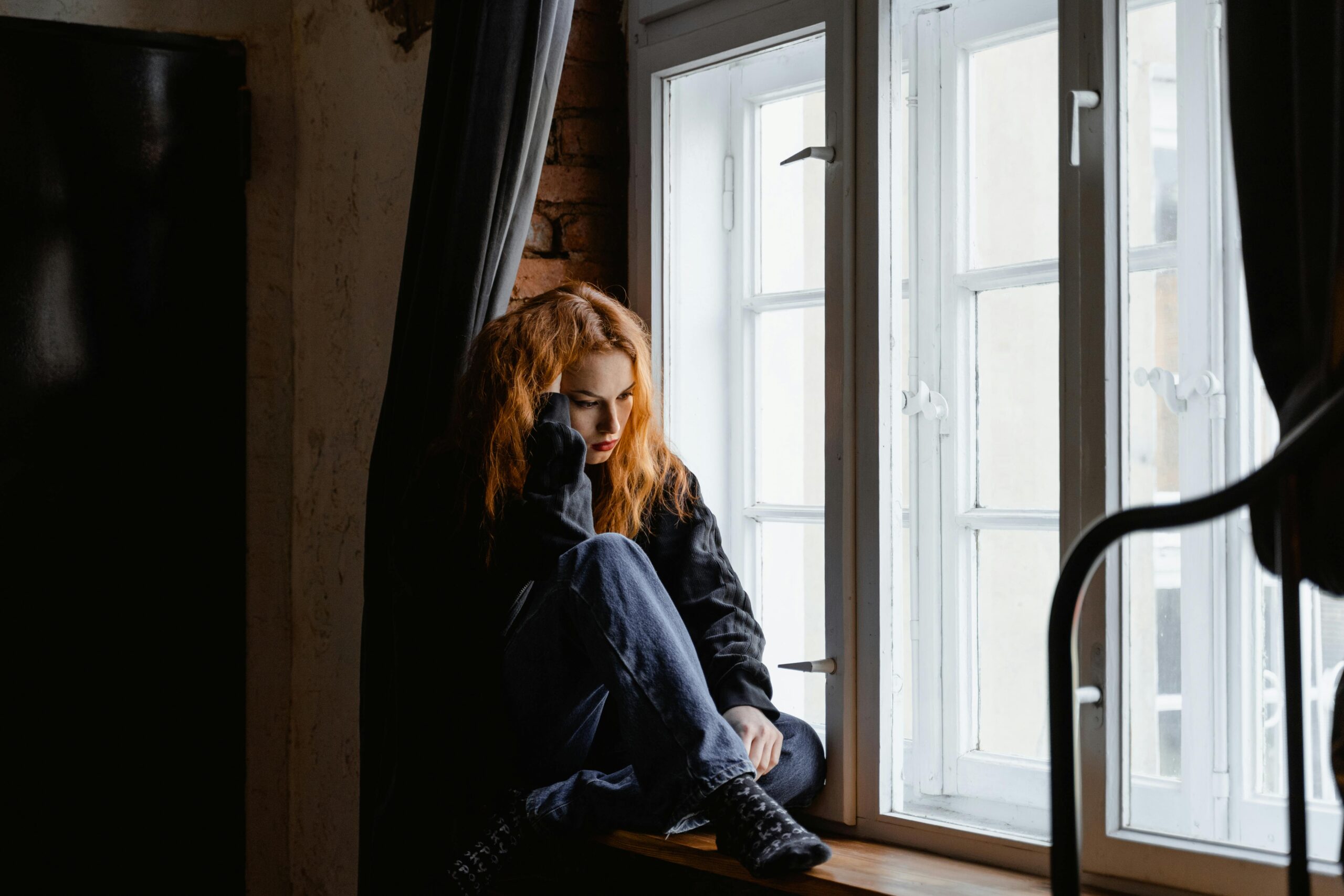 Quiet moment of reflection during burnout and life transition